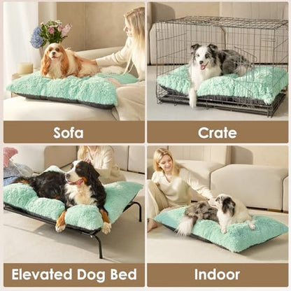EHEYCIGA Fluffy Dog Crate Bed for Small Dogs, Plush Crate Pad, Apple Green