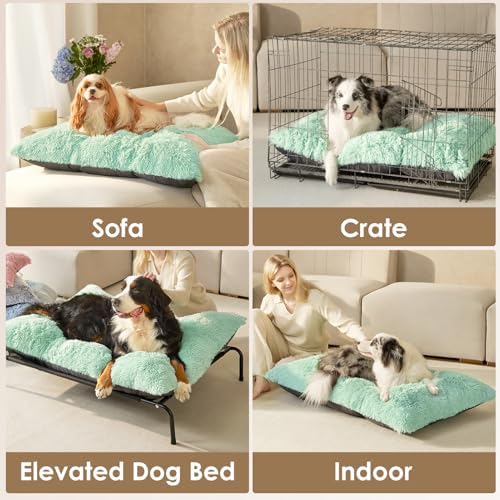 EHEYCIGA Fluffy Dog Crate Bed, Plush XX Large Dog Pillow, Apple Green