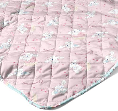 Northwest Sanrio Cinnamoroll Reversible Quilted Throw, Kawaii Cherry Cupcake Pattern, for Anime Fans, Game Room, Chair or Couch, 60 x 80 Inches