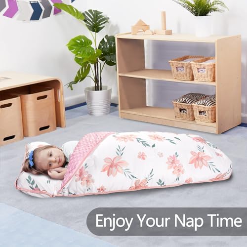 Primlect Toddler Nap Mat with Pillow, Thickened Extra Large Sleeping Bag
