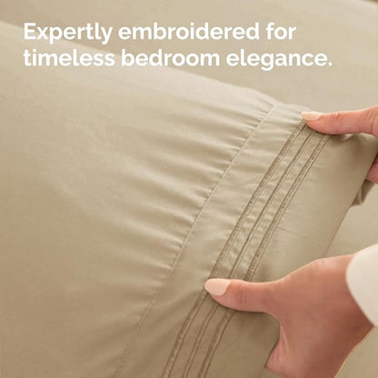 Body Pillowcases Set of 4-20x54 Long Body Pillow Case - Soft Body Pillow Cover for Sleeping & Side Sleepers - Comfy, Cozy Breathable & Fade Free - Machine Washable w/Envelope Enclosure - (Beige)