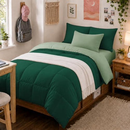 Anluoer Twin Comforter Set, 5 Piece Bed in a Bag Twin Bedding Sets