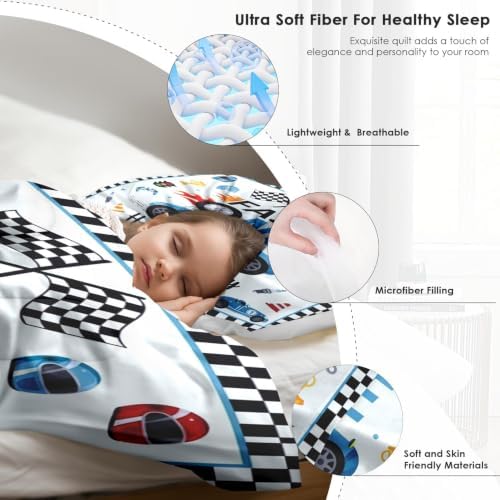 Pamnest Twin Comforter Set, 2 Pieces Birthday Car Bedding, All Season