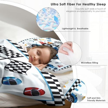 Pamnest Twin Comforter Set, 2 Pieces Birthday Car Bedding, All Season
