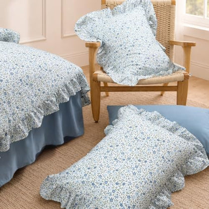 BLOOMHAVEN Twin XL Comforter Set-5 Pieces Floral Ruffle Bedding Set