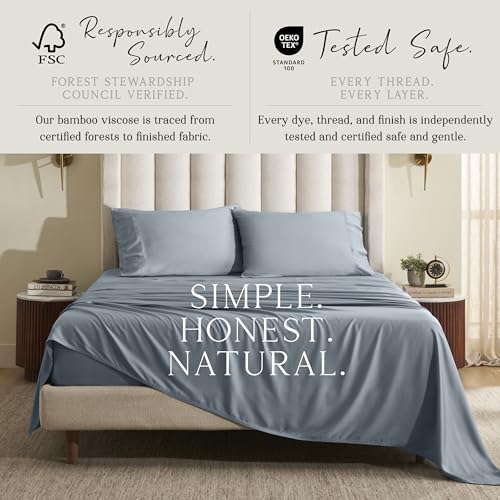 KARISSA MAE Luxury Bamboo Viscose Cal King Size Sheet Set