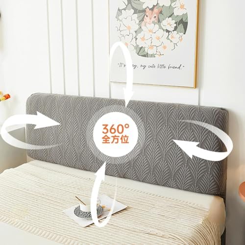 EFELIM Stretch Headboard Covers for Queen Cal King Size Bed Headboard Slipcover, Jacquard Bed Head Cover Dustproof Protector Cover for Bedroom Décor (Dark Gray,Queen:59.0in)