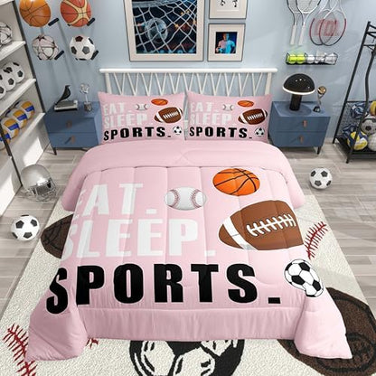 Feelyou Football Comforter Set Toddler Size for Kids Boys Girls