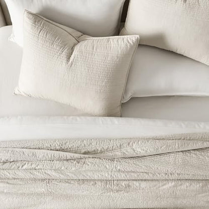 EVERGRACEHOME 100% Cotton Quilt Set Oversized Cal King, Birch