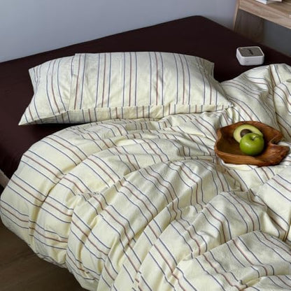 LifeTB Vintage Striped Duvet Cover Set Full 3 Piece Striped Bedding Set