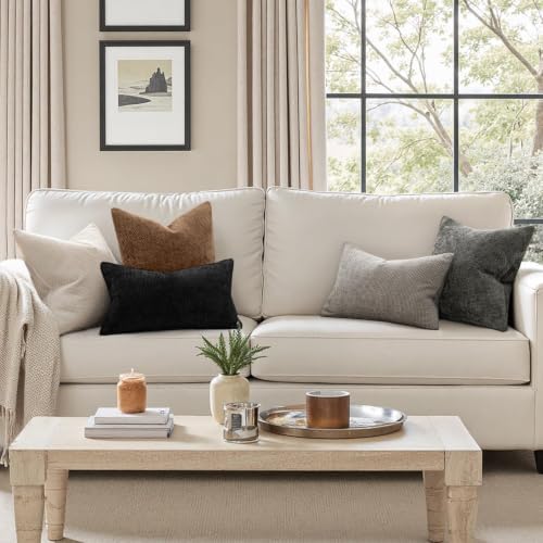MIULEE Decorative Couch Throw Pillow Covers 22x22 in Golden Brown 2 Pack