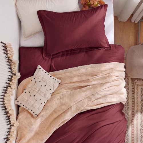 Bedsure Prewashed Twin Duvet Cove, Cotton-Like Bedding Soft Set, Burgundy
