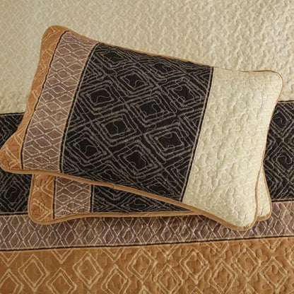 Cottolester Fall Twin Quilt Set for Dorm Bedding,2 Pieces Brown Bedspread