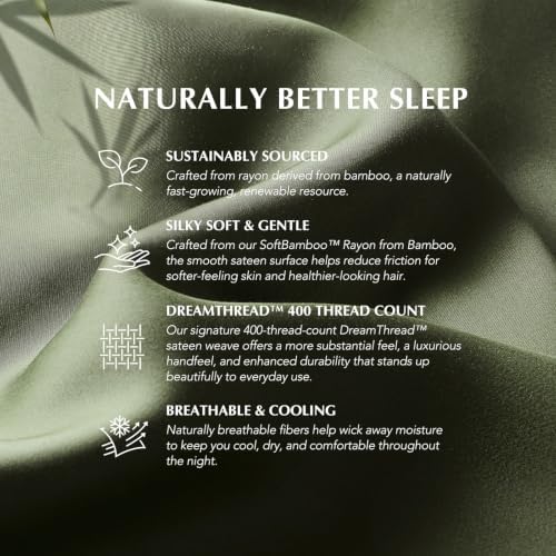 EverGrace 100% Rayon from Bamboo Duvet Cover Set, King Size, Olive Green