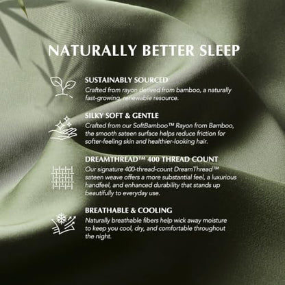 EverGrace 100% Rayon from Bamboo Duvet Cover Set, King Size, Olive Green
