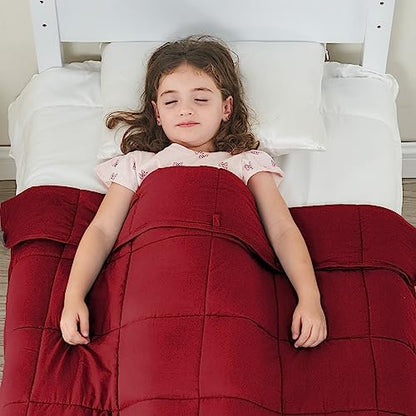 yescool Weighted Throw Blanket 7lbs, 41" x 60", Red