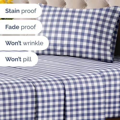 Twin XL 3 Piece Striped Sheet Set - Breathable & Cooling - Countryside