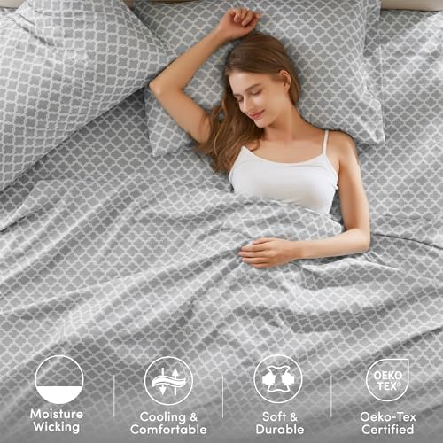 Comfort Spaces Coolmax Moisture Wicking Cooling Sheet Set, King 4 Piece