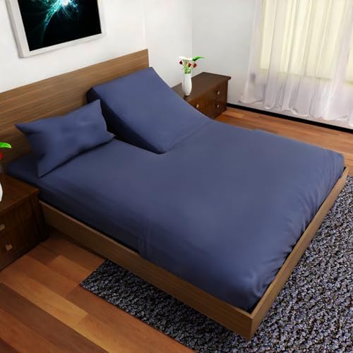 Top Split Flex Head California King Size Sheet Set - Egyptian Quality Ultra-Soft Bed Sheets - Double Brushed - Deep Pockets- Easy Fit - 4 Piece Set- Fade Resistant (Navy Blue)