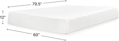Signature Design by Ashley Chime 12 Memory Foam Mattress, Ultra Plush Contouring Support, Thick Memory Foam for Pressure Relief, Mattress in a Box, Queen Size