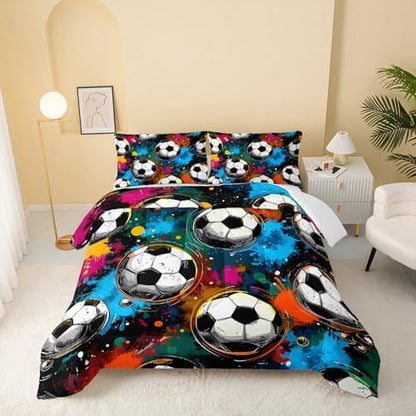 QOOMO Graffiti Football Kids Comforter Set Full Size