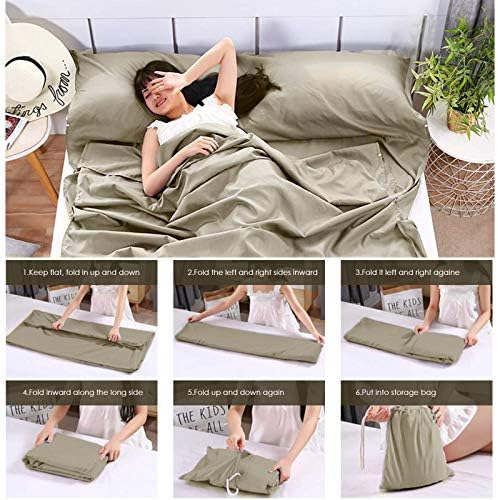 Sleeping Bag Liner, Lightweight Portable, Soft Travel and Camping Sheet, with Compact and Carry Bag, for Travel, Hotel