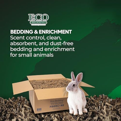 FiberCore Eco Bedding with Odor Control, 99% Dust Free Paper Bedding for Small Animals and Birds, 10 lb (Expands to 250 L).