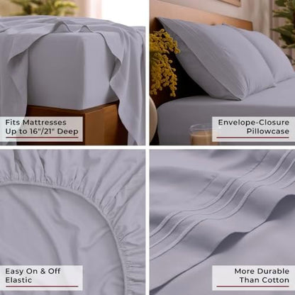 Mellanni Iconic 4-Piece, Ultra Soft Sheet Set (King, Lavender)