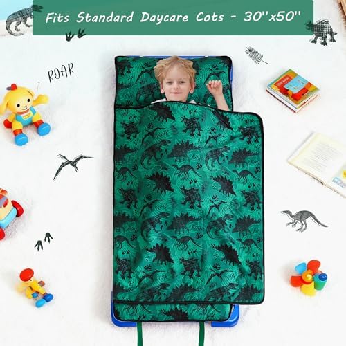 Lasoftan Toddler Nap Mat with Pillow and Blanket, Extra Large Rolled Napping Mats,Slumber Bags for Boys Girls,Kids Sleeping Bag for Daycare, Preschool Travel Camping