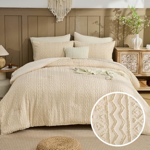 Bohemia Bdding Tufted Embroidery 7 Pieces Boho Comforter Set Boho Bedding Bohemia Comforter Set Queen for Four Seasons