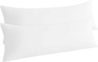 NTBAY Body Pillow Cases Set of 2, 2 Pack Brushed Microfiber 20x54 Pillow Cases, Soft, Wrinkle, Fade, Stain Resistant White Pillow Cases with Envelope Closure, 20x54 Inches, White