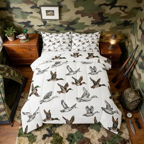 Feelyou Duck Hunter Comforter Set Toddler for Kids Boys Girls Bedding Set