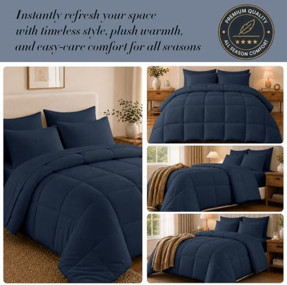 Anluoer Queen Comforter Set 7 Piece, Soft Bed in a Bag Queen Bedding Sets