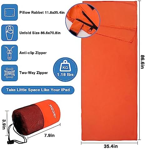 JAICOM Sleeping Bag Liner, Travel Sheets Ultralight Summer Sleeping Bag
