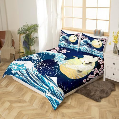 Feelyou Japanese Wave Duvet Cover Twin Size Boys Girls Teens