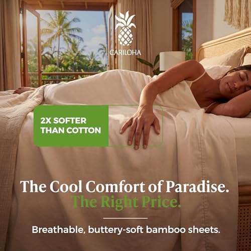 Cariloha Aloha Soft Bamboo Viscose Sheet Set - Natural - Cal King