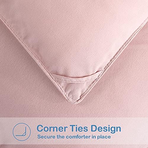 EASELAND Oversized Queen Down Alternative Comforter, Pink, 98x98