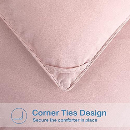 EASELAND Oversized Queen Down Alternative Comforter, Pink, 98x98