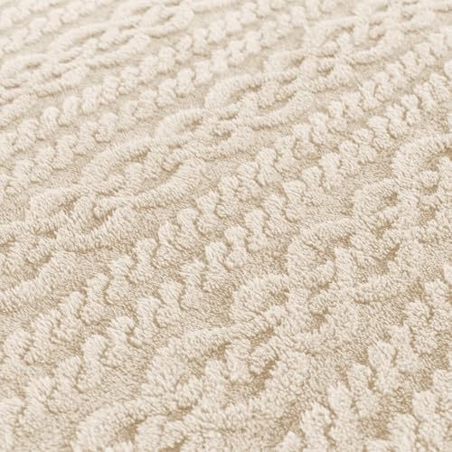 Beige Throw Blanket - Soft & Fluffy Fleece, Cute & Aesthetic, Perfect for Sofa, Couch, Chair, Bed, Living Room & Bedroom, All-Season Use, Plush & Cozy Decorative Blanket 50x60