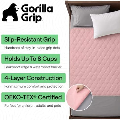 GORILLA GRIP Washable Reusable Underpads, 34x52, Pink