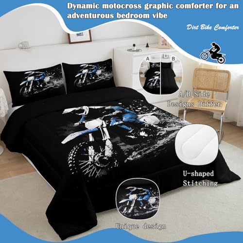 Feelyou Dirt Bike Comforter Set Toddler Size Racing Themed Dirt Bike