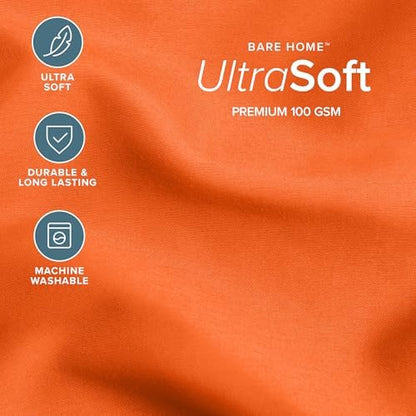 Bare Home Full Comforter Set - 1800 Ultra Soft (Full, Orange)