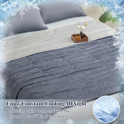 PHF Cooling Blanket for Hot Sleepers Night Sweat,Soft Quilted Comforter