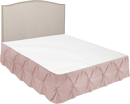 Nestl Blush Pink Bed Skirt King Size, Pinch Pleat King Bed Skirt, 14" Inch Drop King Bedskirt, Hotel Quality Blush Pink Bed Skirts, Premium Microfiber Bedskirt for King Bed, Blush Pink King Bed Skirt