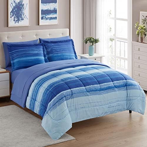 Sweet Home Collection 5 Piece Comforter Set Bag Solid Color All Season Soft Down Alternative Blanket & Luxurious Microfiber Bed Sheets, Siena, Twin