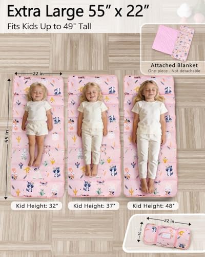 Primlect Toddler Nap Mat with Pillow, Thickened Extra Large Sleeping Bag