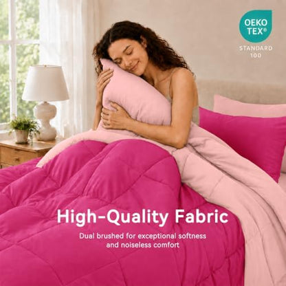Anluoer Full Size Comforter Sets, 7 Piece Bed in a Bag Full Bedding Sets