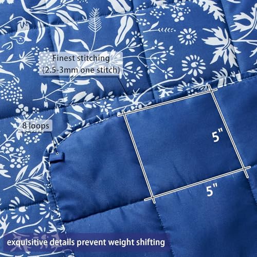 yescool Weighted Blanket for Adults 15lbsTwin Size, 48" x 72", Indigo