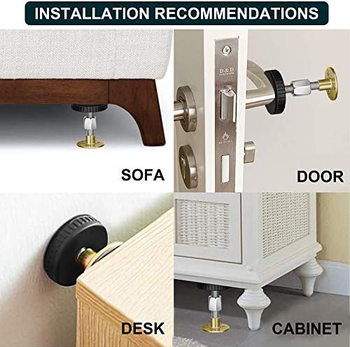 Krisler Adjustable Threaded Bed Frame Anti-Shake Tool for Bed, Headboard stoppers, Bedside Headboards Prevent loosening Anti-Shake Fixer, 4pc, 30-112mm, Easy Install