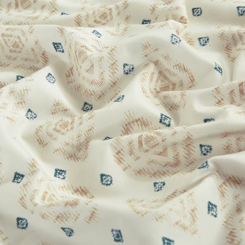 Chezmoi Collection 4-Piece Lodge Geometric Sheet Set Full - Multicolor Blue Diamond Printed Brushed Microfiber Lightweight Breathable Deep Pocket Bed Sheets